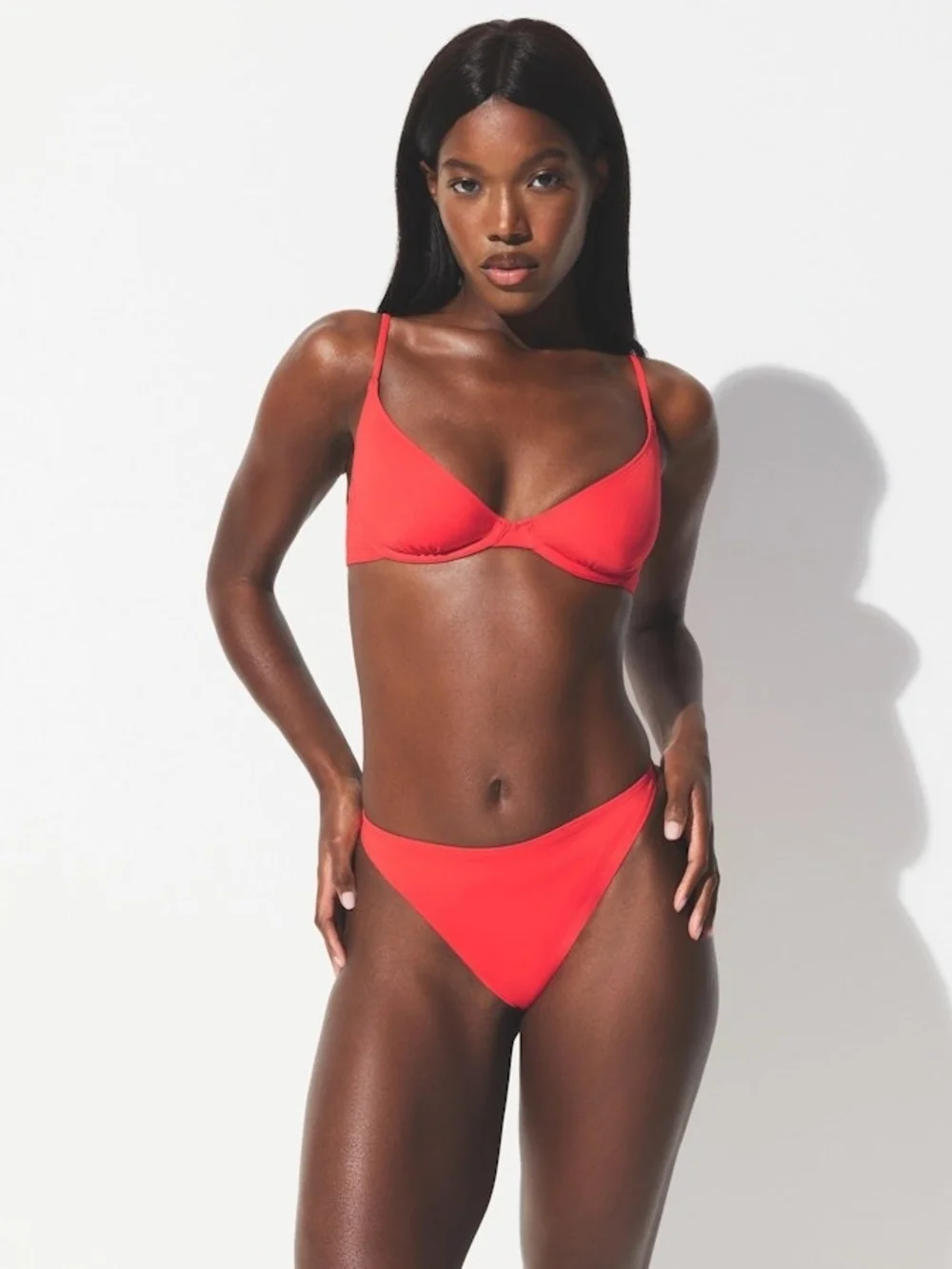 NWT SKIMS Iconic Swim Underwire Bikini Top Red Carmine Size 3 XS